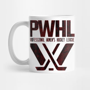 Distressed red black pwhl logo Mug